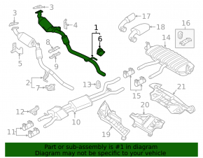 Front inlet pipe with catalytic converter VW Touareg 11-17 3.6 mesh torn
