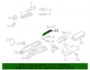Front panel trim in dashboard Audi A4 B8 08-16 dark wood, structure, quattro
