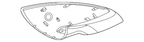 Right side mirror cover for Porsche Macan 15-26 Sport, lower, for camera