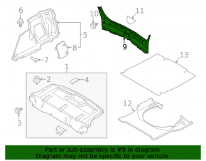 Trunk opening trim Mazda 3 14-18 BM