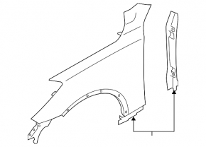 Front right fender Infiniti QX50 14-17