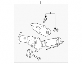 Intake pipe with catalytic converter Ford Edge 19- 2.0T broken stud