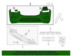 Front bare bumper Volvo XC60 18-21 for parking sensors without headlight washers