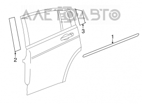 Door trim side rear left front Chrysler 200 11-14
