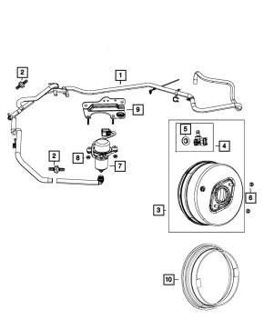 Vacuum pump master cylinder Jeep Grand Cherokee WK2 16-21