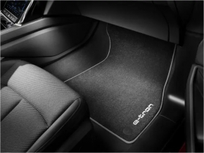 Set of 2 front floor mats for Audi E-Tron 19-23, black cloth with E-TRON lettering