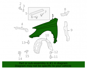 Front right fender Toyota Solara 2.4 04-08