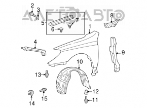 Front right fender Toyota Solara 2.4 04-08