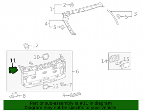 Trunk door plug left Lexus RX350 RX450h 10-15 gray