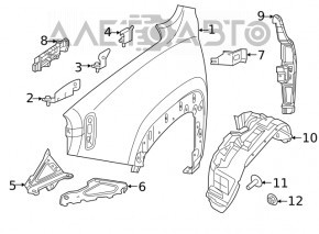Front right fender liner Jeep Renegade 15-18