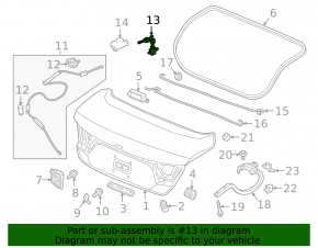 Trunk lid cylinder Honda Accord 18-22