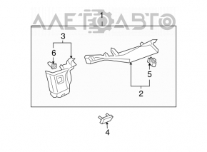 Left rear pillar trim for Infiniti FX35 FX45 03-04 gray
