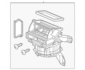 The bare heater housing and fan, right side of a Honda HR-V 16-22.