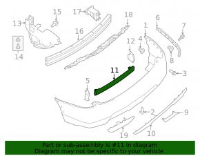 Nissan Rogue 14-18 Rear Bumper Absorber Type 2