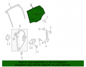 Glass door rear right Audi A4 B9 17-25