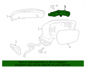 Right turn signal mirror Mazda CX-3 16-21