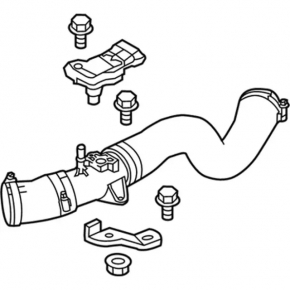Upper intercooler pipe assembly Ford Focus mk3 15-18 1.0T rest 3 parts