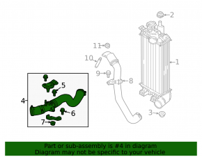 Upper intercooler pipe assembly Ford Focus mk3 15-18 1.0T rest 3 parts