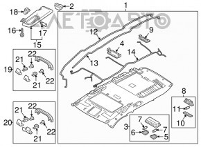 Ceiling handle rear right Mazda CX-9 16- gray