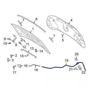 Hood Release Cable Rear Ford Explorer 20-