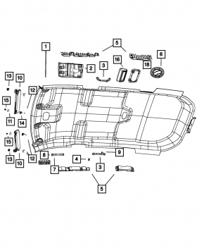 Dodge Journey 11 front right ceiling handle - gray