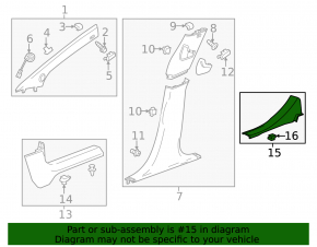 Rear left door sill plate for Chevrolet Volt 11-15
