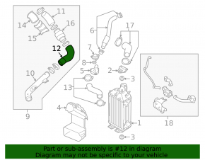 Intercooler pipe upper first Hyundai Veloster 12-17 1.6