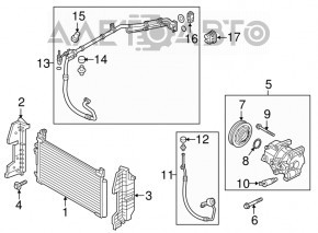 Left radiator deflector Hyundai Sonata 15-17 2.4