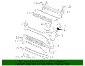 Front bumper mount left VW Atlas 21-23