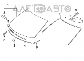 Right windshield wiper seal for Toyota Highlander 2013