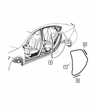 Dodge Dart 13-16 rear right door seal