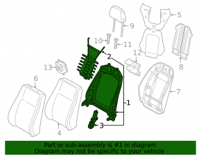Lumbar support for the driver's seat of the Audi Q5 80A 18-24 with motors, without frame