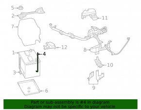 Subaru Forester 25-26 short battery clamp mount