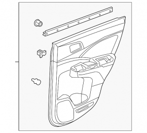 Door trim card rear left Honda CRV 12-14 black