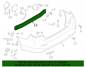Rear Bumper Reinforcement Infiniti Q50 14-18