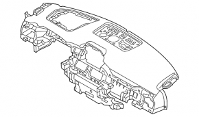 Torpedo front panel without AIRBAG Mazda CX-5 17-24 under projection