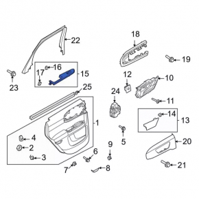 Rear Right Window Regulator Trim Ford Bronco Sport 21-25