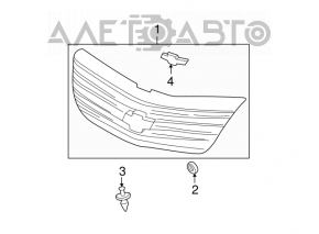 Grille grill Chevrolet Impala 01-04 with emblem, worn emblem