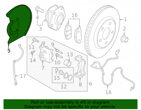 Brake Disc Cover Front Right Nissan Leaf 18-
