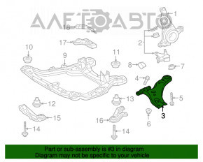Lower control arm, front left, Lexus RX350 RX450h 10-15