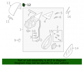 Blind spot indicator for the right side mirror of the Audi E-Tron 19-23