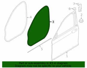 Front left door seal BMW X7 G07 19-