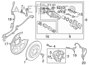 Rear left hub Kia Optima 16- GSP