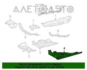 Bottom protection left Lexus RX450h 16-22 rear part