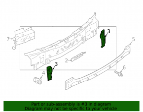 Right rear panel bracket VW Tiguan 18-24