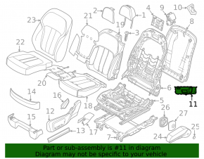 Rear left seat control, 2nd row, BMW X7 G07 19-25