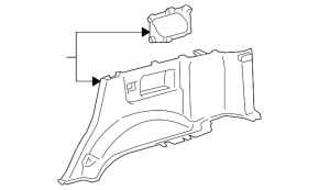 Lower right arch trim for Lexus GX470 03-06, gray