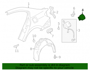 Fuel filler flap Honda Accord 16-17 rest hybrid