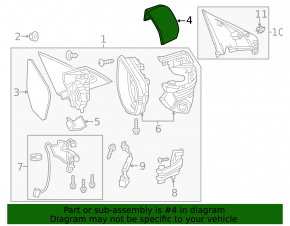 Left mirror cover for Honda Civic X FC 16-21 for turn signal