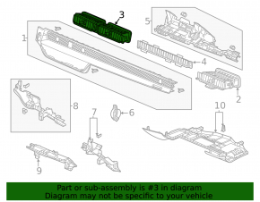 Honda Civic XI FE/FL 22-26 Front Panel Central Air Deflector